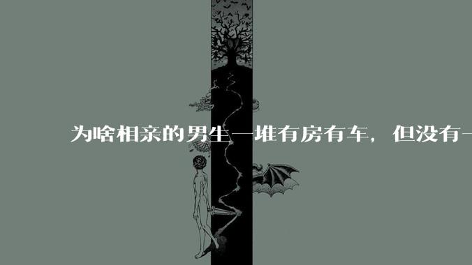 为啥相亲的男生一堆有房有车，但没有一个长得帅的？